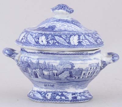 Toy Sauce Tureen Corfe Castle & Brandenburg House c1825